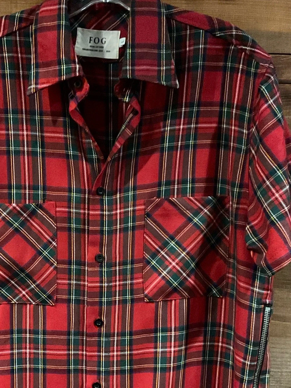Rare FOG Fear of God Debut 2015-2016 Collection Zipper Plaid S/S Top Size Large